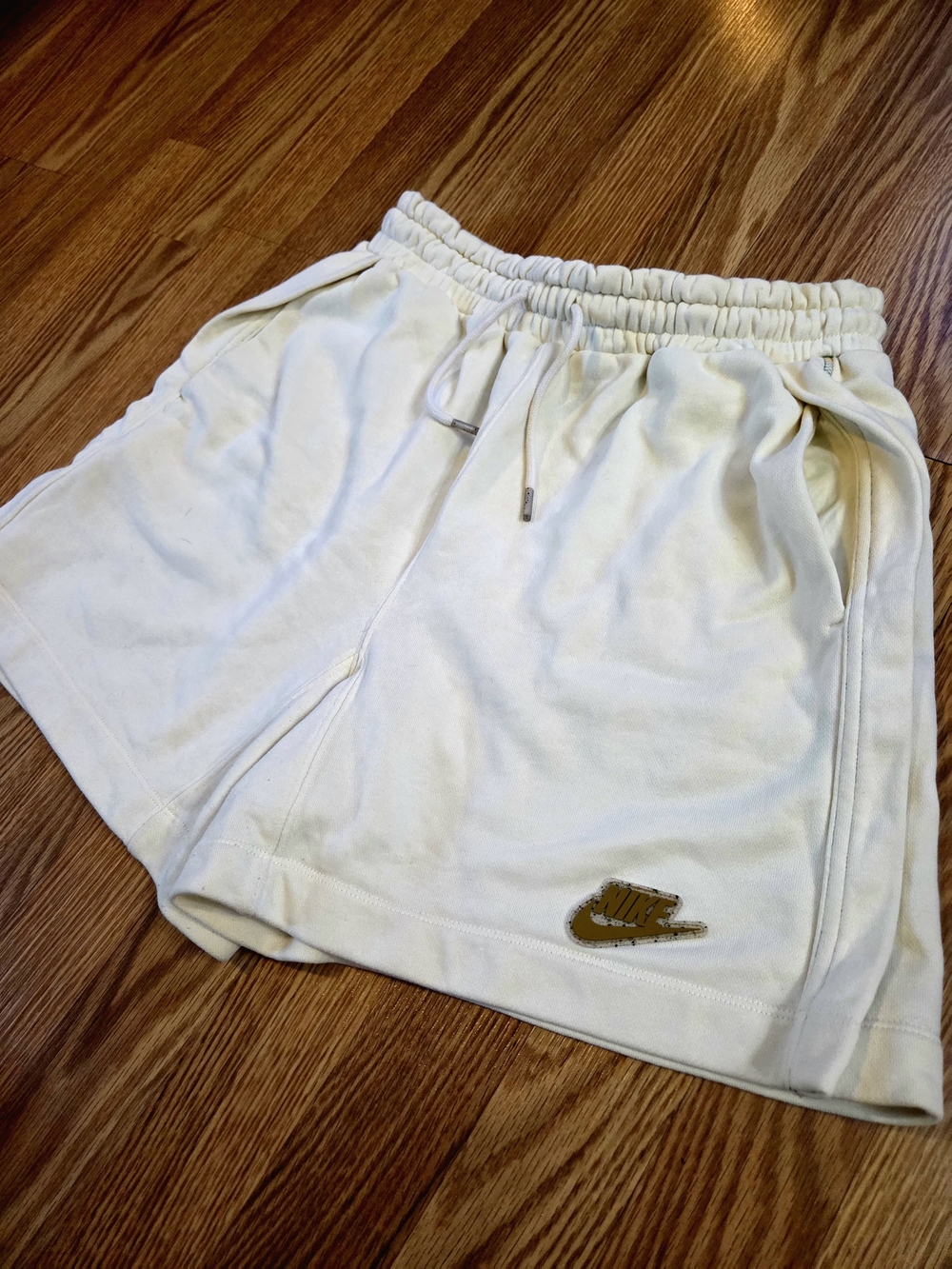 Nike Women's Cream Drawstring Lounge Shorts